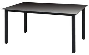 VidaXL Vrtni stol crni 150 x 90 x 74 cm aluminijum i staklo