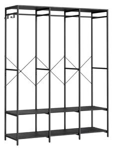 Otvoreni ormar sa šipkom za odjeću - 40x141x180 cm - Crna