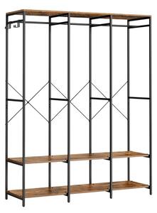 Otvoreni ormar sa šipkom za odjeću - 40x141x180 cm - vintage-smeđa