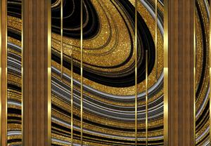 Foto tapeta - Zlatni dekor, kolaž (147x102 cm)