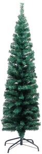 VidaXL Tanko umjetno osvijetljeno božićno drvce i kuglice zeleno 150cm