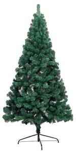 VidaXL Umjetna osvijetljena polovica božićnog drvca zelena 150 cm