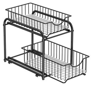 Kuhinjski organizator s 2 ladice - Crna