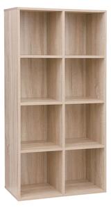 Jednostavna polica s 8 pretinaca - boja hrasta