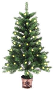 VidaXL Umjetno osvijetljeno božićno drvce 90 cm zeleno