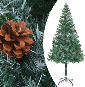 VidaXL Umjetno osvijetljeno božićno drvce s kuglicama i šiškama 180 cm
