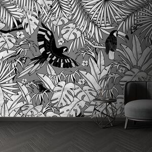 Foto tapeta - Crno-bijela džungla (147x102 cm)