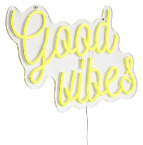 Neonska zidna svjetiljka žuta uklj. LED - Good Vibes