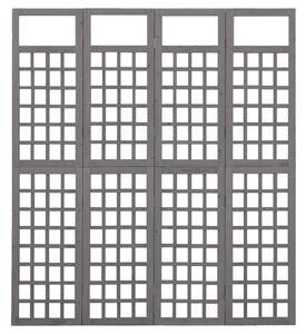 VidaXL Sobna pregrada / rešetka s 3 panela od jelovine siva 161x180 cm
