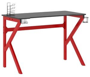 VidaXL Igraći stol s nogama K-oblika crno-crveni 110 x 60 x 75 cm
