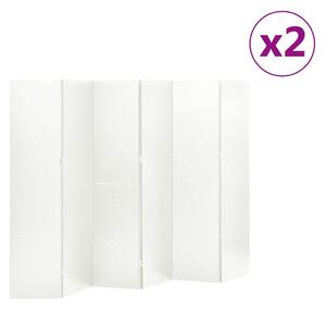 VidaXL Sobne pregrade sa 6 panela 2 kom bijele 240 x 180 cm čelične