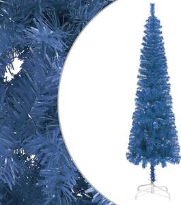 VidaXL Tanko božićno drvce s LED svjetlima i kuglicama plavo 210 cm