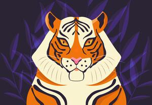 Foto tapeta - Tigar, grafika (147x102 cm)