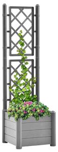 VidaXL Vrtna sadilica s rešetkom 43 x 43 x 142 cm PP siva boja kamena