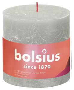 Bolsius rustične debele svijeće Shine 3 kom 100 x 100 mm pješčano sive