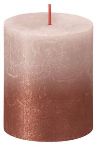 Bolsius rustične debele svijeće Sunset 4 kom 80 x 68 mm rozo-jantarne