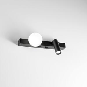 IDEAL LUX Ideal Lux Binomi LED zidna svjetiljka, crna, širina 22 cm, 2 svjetla, Crno, Dnevni boravak/blagovaonica, Metal, Zidni reflektor