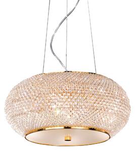 IDEAL LUX Ideal Lux Pasha viseća lampa, zlatna/prozirna, Ø 40 cm, staklo, prigušiva, Zlato / mjed, Dnevni boravak/blagovaonica, Staklo