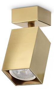 IDEAL LUX Ideal Lux Dynamite četvrtasti mesingani stropni reflektor, duljina 5,7 cm, Zlato / mjed, Dnevni boravak/blagovaonica, Metal