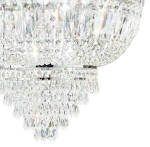 IDEAL LUX Zidna svjetiljka Ideal Lux Dubai, krom/prozirno, širina 25 cm, kristal, prigušiva, Metalik, Dnevni boravak/blagovaonica, Staklo