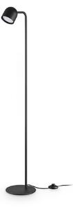 IDEAL LUX Ideal Lux Dodo podna lampa, crna, visina 118 cm, metalni prigušivač, prigušiva, Crno, Dnevni boravak/blagovaonica, Metal