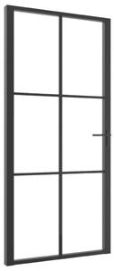 VidaXL Sobna vrata od stakla ESG i aluminija 102,5 x 201,5 cm crna