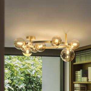 IDEAL LUX Stropna svjetiljka Ideal Lux Perlage, mesing/jantar, duljina 70 cm, 10 žarulja, Zlato / mjed, Dnevni boravak/blagovaonica, Metal
