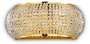 IDEAL LUX Ideal Lux Pasha zidna svjetiljka, širina 25 cm, zlatna/prozirna, Zlato / mjed, Dnevni boravak/blagovaonica, Staklo
