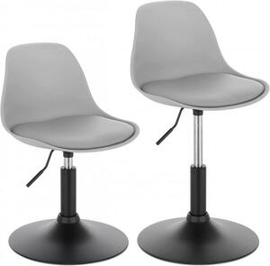 Set od 2 barske stolice s naslonom PU materijal - Siva