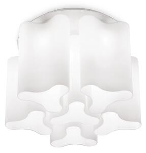 IDEAL LUX Ideal Lux Compo stropna svjetiljka, Ø 56 cm, bijeli metal/staklo,, prigušiva, Bijela, Dnevni boravak/blagovaonica, Staklo