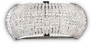 IDEAL LUX Ideal Lux Pasha zidna svjetiljka, širina 25 cm, krom/prozirno, Krom, Dnevni boravak/blagovaonica, Staklo