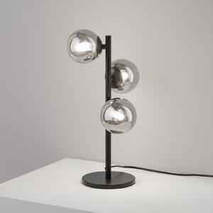 IDEAL LUX Stolna lampa Ideal Lux Perlage, crna/dimno siva, visina 43 cm, za 3 žarulje, Crno, Dnevni boravak/blagovaonica, Metal