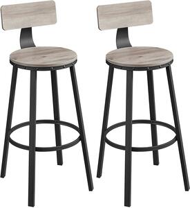 Set od 2 barske stolice Greige Black - Sivo-crna
