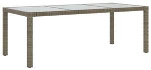 VidaXL Vrtni stol sivi 190x90x75 cm od kaljenog stakla i poliratana