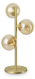 IDEAL LUX Ideal Lux Perlage stolna lampa, mesing/jantar, visina 43 cm, za 3 žarulje, Zlato / mjed, Dnevni boravak/blagovaonica, Metal