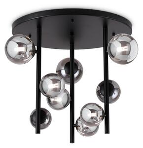 IDEAL LUX Stropna svjetiljka Ideal Lux Perlage, crna/dimno siva, Ø 50 cm, 9-svjetiljkasta, Sivo, Dnevni boravak/blagovaonica, Metal