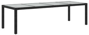 VidaXL Vrtni stol crni 250x100x75 cm od kaljenog stakla i poliratana