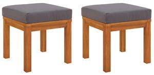 VidaXL Vrtni stolci s jastucima 2 kom 40x40x42 cm od bagremovog drva
