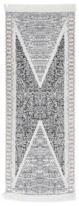 VidaXL Tepih crno-sivi 100 x 300 cm pamučni