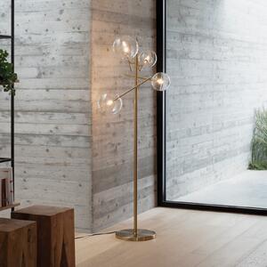 IDEAL LUX Ideal Lux Equinoxe podna svjetiljka, mesing/prozirno, visina 166 cm, Zlato / mjed, Dnevni boravak/blagovaonica, Metal