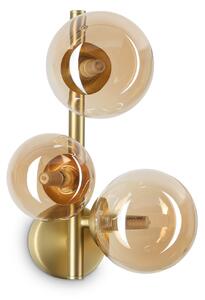 IDEAL LUX Ideal Lux Perlage zidna lampa, mesing/jantar, 3 svjetla, Zlato / mjed, Dnevni boravak/blagovaonica, Metal