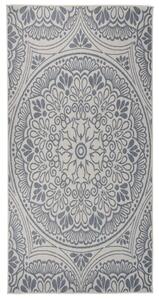 VidaXL Vanjski tepih ravnog tkanja 100 x 200 cm plavi s uzorkom