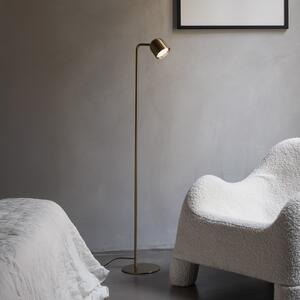 IDEAL LUX Ideal Lux Dodo mesingana podna lampa, visina 118 cm, metal, s prigušivačem, prigušiva, Zlato / mjed, Dnevni boravak/blagovaonica, Metal