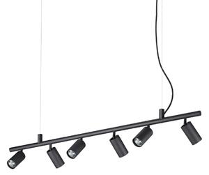 IDEAL LUX Ideal Lux Dynamite okrugla viseća lampa, crna, s 6 svjetiljki, Crno, Dnevni boravak/blagovaonica, Metal