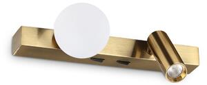 IDEAL LUX Ideal Lux Binomio LED zidna svjetiljka od mesinga, širina 22 cm, 2 svjetla, Zlato / mjed, Dnevni boravak/blagovaonica, Metal, Zidni reflektor