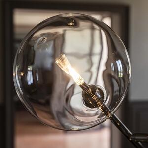 IDEAL LUX Ideal Lux Equinoxe podna lampa, krom/prozirno, visina 166 cm, Krom, Dnevni boravak/blagovaonica, Metal