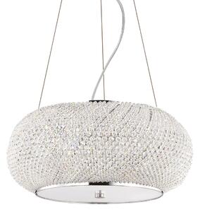 IDEAL LUX Ideal Lux Pasha viseća svjetiljka, kromirana/prozirna, Ø 40 cm, staklo, prigušiva, Krom, Dnevni boravak/blagovaonica, Staklo