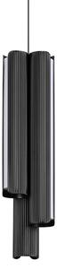 IDEAL LUX Ideal Lux Dorica LED viseća svjetiljka, crna, Ø 9 cm, metal, 3-svjetiljka, prigušiva, Crno, Dnevni boravak/blagovaonica, Aluminij