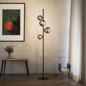 IDEAL LUX Podna lampa Ideal Lux Perlage, crna/dimno siva, visina 164 cm, 4 svjetla, Crno, Dnevni boravak/blagovaonica, Metal