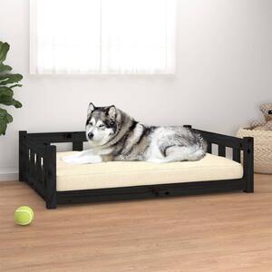 VidaXL Krevet za pse crna 105,5 x 75,5 x 28 cm od masivne borovine